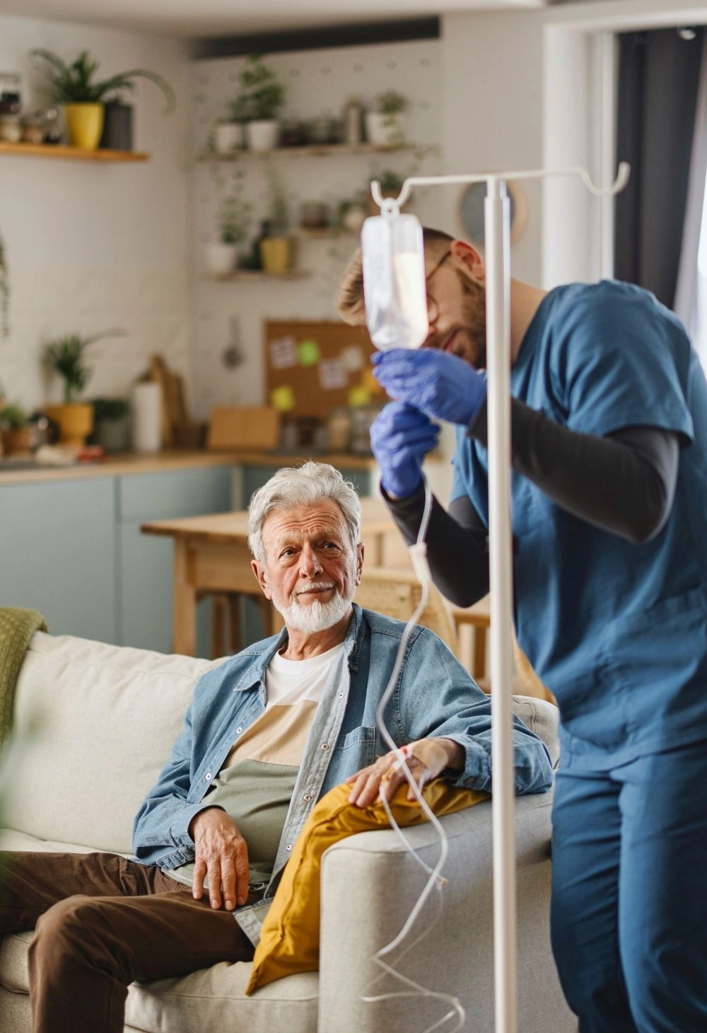 nurse helping a senior nurse helping a senior