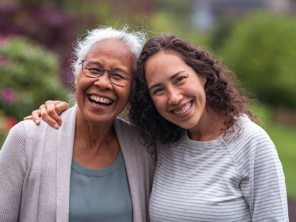 caregiver spending time with a senior