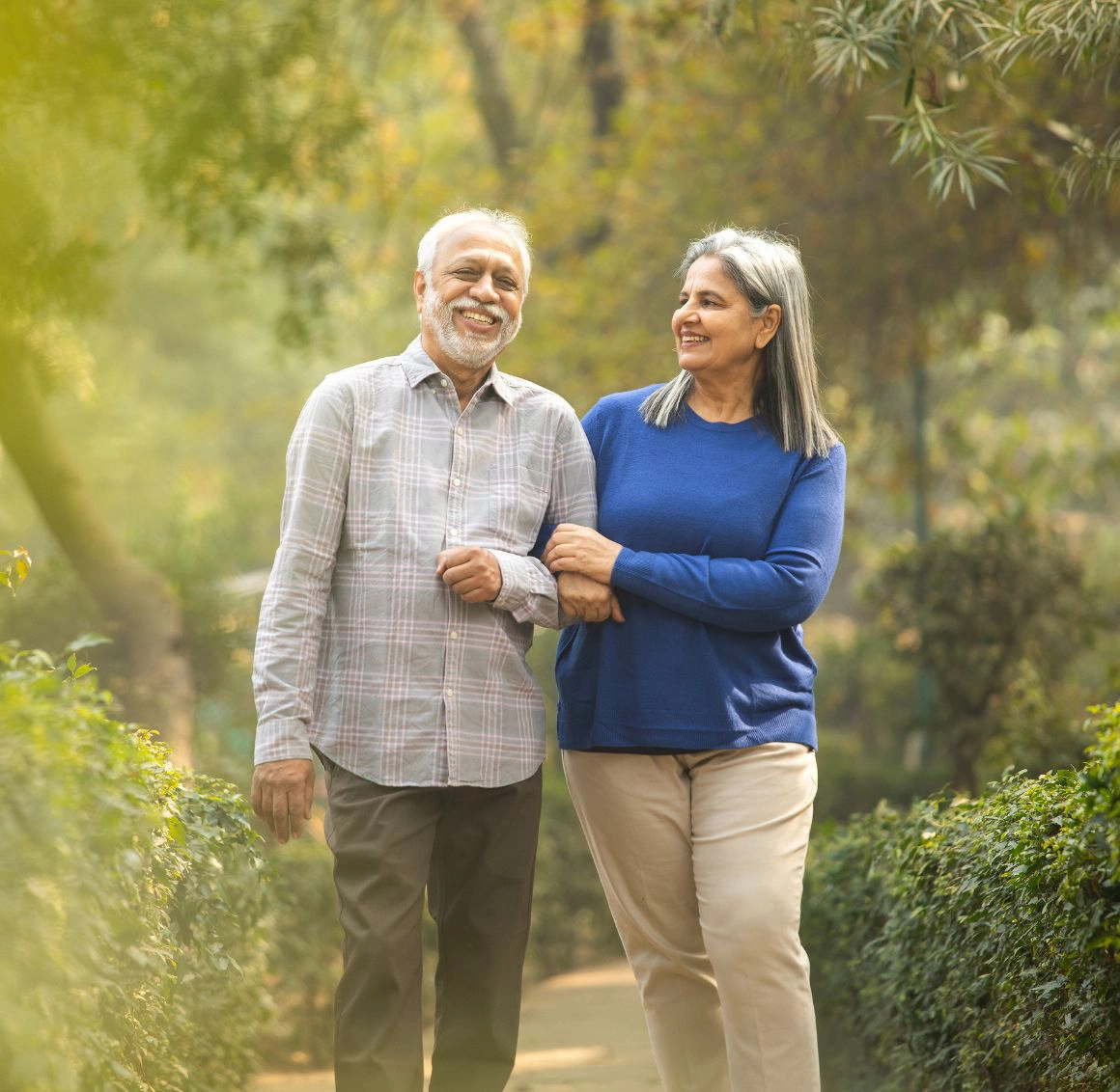 caregiver walking with senior