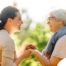 Caregiver provides at home senior services to an elderly loved one