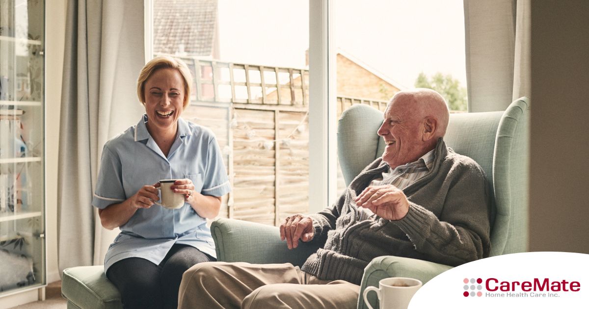 A caregiver provides Memory Care at Home to a senior